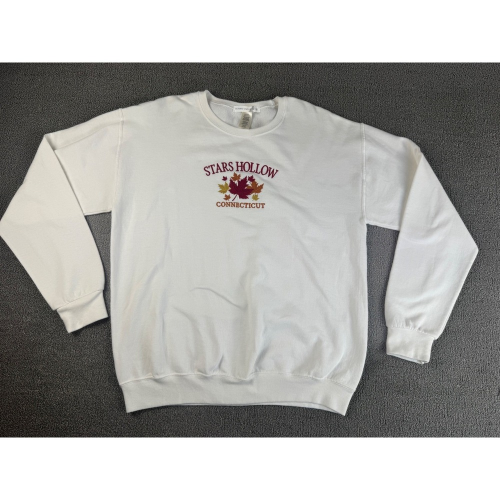 Altar'd State Sweatshirt Womens Small White Stars Hollow Gilmore Girls Fall XS